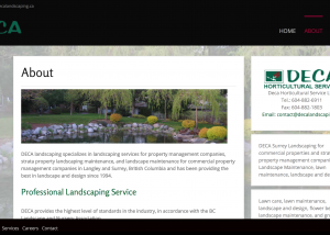 Landscaping Website about page